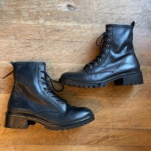 FRYE short black combat boots